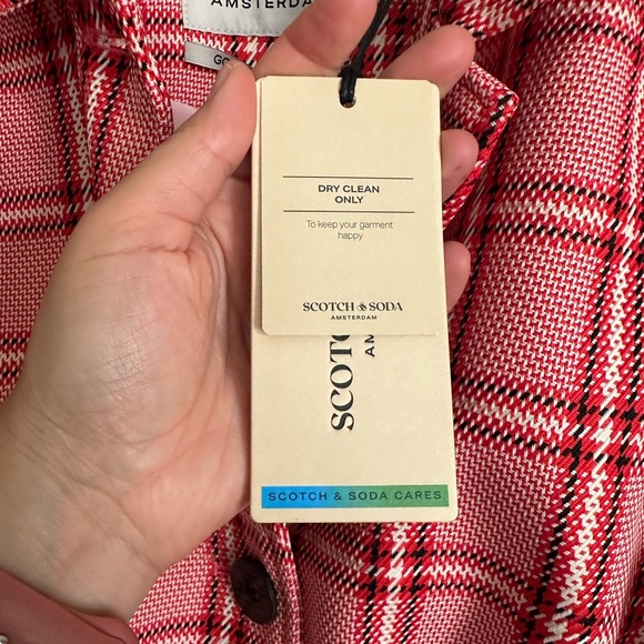 Scotch & Soda Checked Short-Fit Coat Size XS NWT - Picture 7 of 9